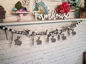 DIY rustic bunny banner using Dollar Tree, Dixie Belle and Mod podge